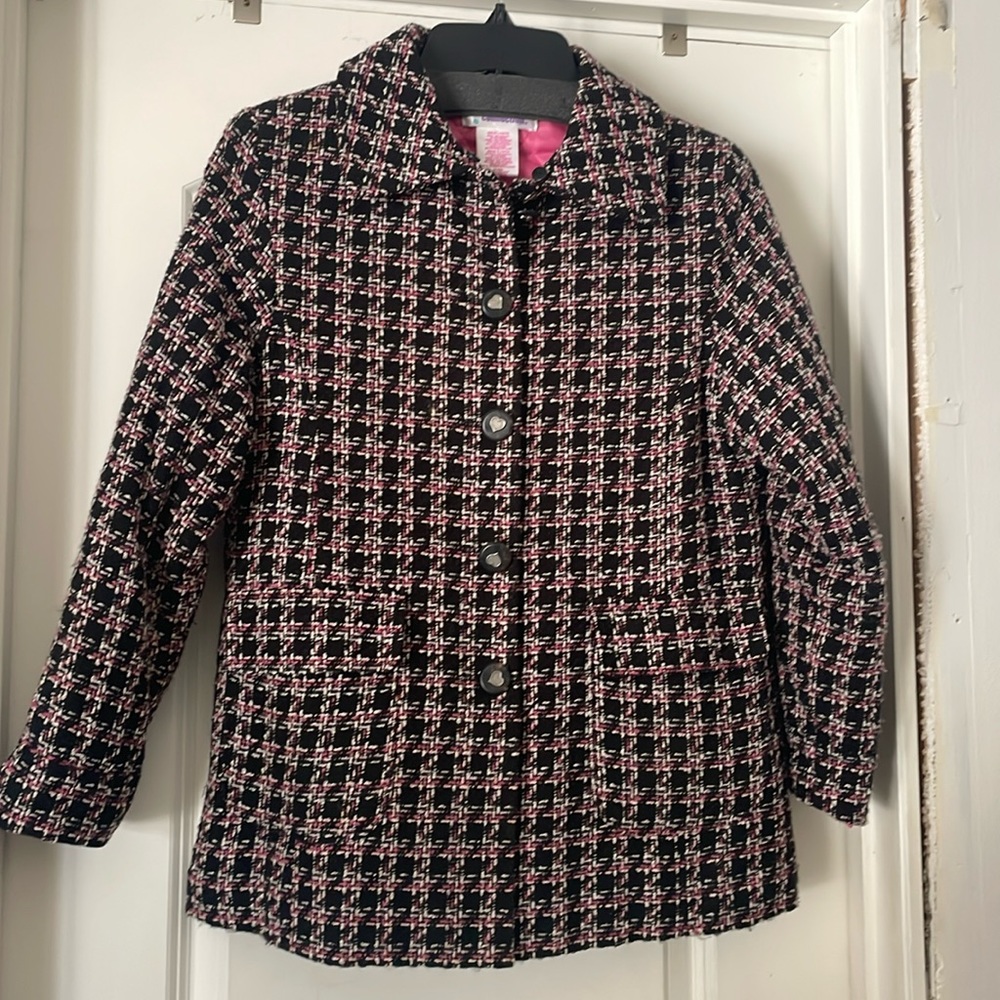 Girls tweed pattern coat